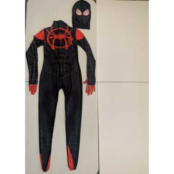 Unbranded Other - Spiderman Sz M Into the SpiderVerse Miles Jumpsuit Adult/Kids Cosplay Costume
